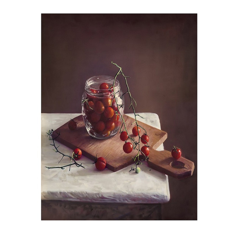 تابلو نقاشی رنگ روغن طرح گوجه گیلاسی