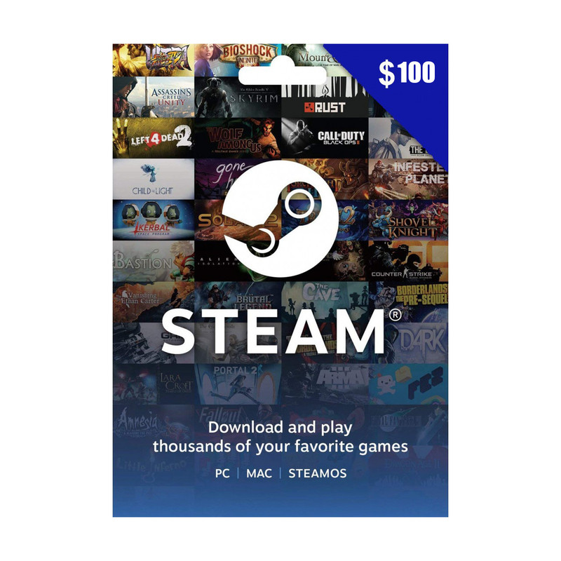 خرید و قیمت گیفت کارت 100 دلاری استیم مدل SM100