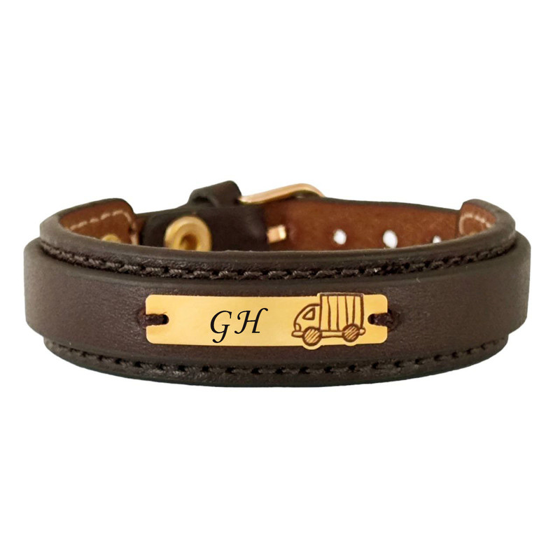 دستبند طلا 18 عیار بچگانه لیردا مدل حرف GH کد 72600