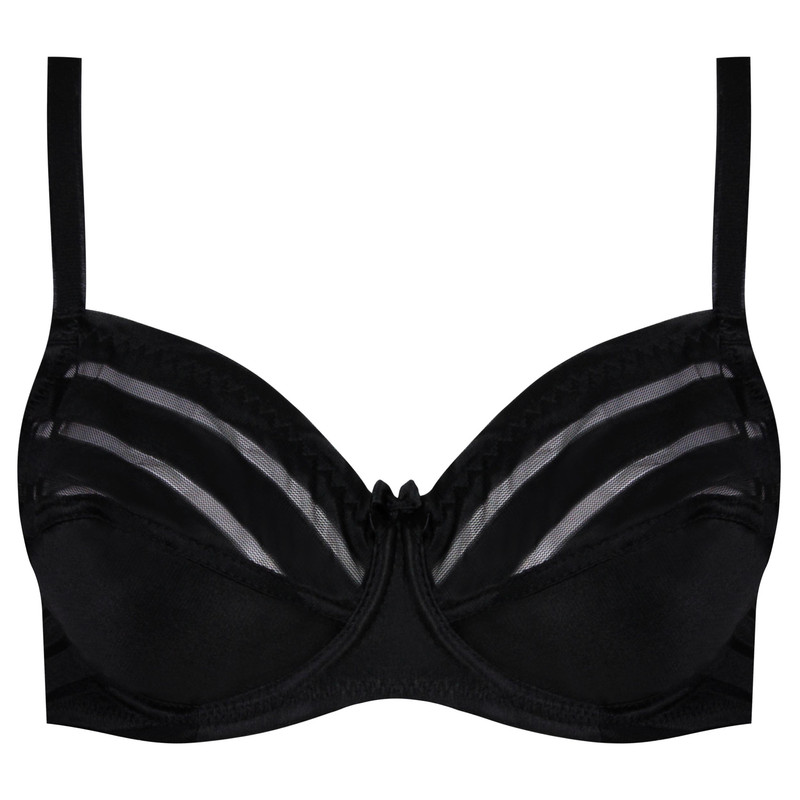 خرید و قیمت سوتین زنانه اما مدل راهراه فنردار کد 4930-4500 رنگ مشکی