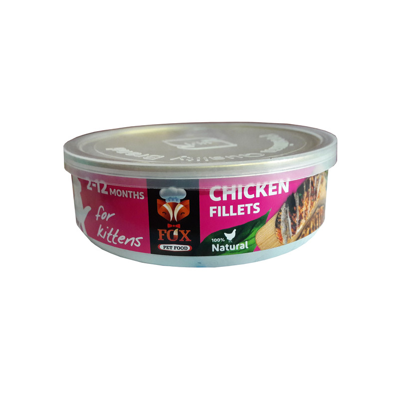 کنسرو بچه گربه فاکس پت فود مدل فیله مرغ وزن 200 گرم