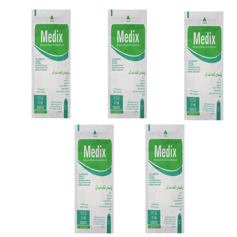 خرید و قیمت پانسمان آماده مدیکس مدل 10*25 بسته 5 عددی